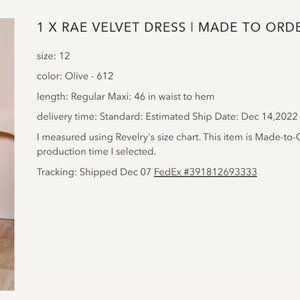 Revelry RAE Velvet Dress - Size 12